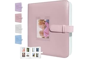 Oneyus Fotoalbum mit 272+1 Taschen, Mini Fotoalbum Polaroid Fotoalbum für Fujifilm Instax Mini 90 9 8 8+ 70 7c 7s 11 50s 7+ 25/Polaroid Zink/Kodak Zink(Rosa)