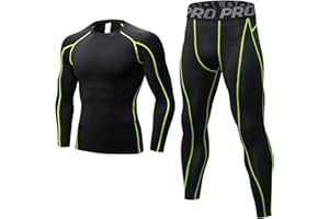 LANBAOSI Mens Thermal Underwear Set Long Sleeve Skins Base Layer Compression Top and Bottoms Long Johns for Cycling, Skiing, Outdoor Sports