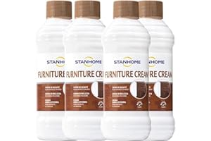 STANHOME Furniture Crème pour meubles protectrice bois effet vernis lustrant, soin et restauration des meubles de maison, embellissement du bois (4 x 250 ml)