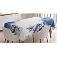 ABAKUHAUS Tovaglia Oceano Palme Spiaggia | 140x200 Cm Blu Turchese | Rettangolare Per Cucina E Sala Da Pranzo | Impermeabile E Anti Macchia