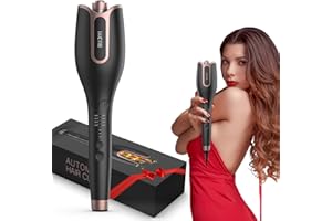 BUJIYI Lockenstab Automatisch,Lockenstab Große Locken mit mit 4 Temperatureinstellungen und 3 Heizzeitoptionen, Schnell Erhitzender Langanhaltende Frisur (Schwarz)