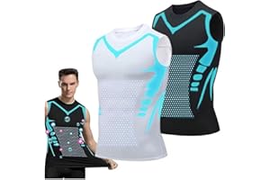 GOZYLA Debardeur Homme, Débardeurs Compression Corset Amincissant Tee Shirt sans Manche Hommes Gynécomastie Gaine Gilets Sport Mise Forme Ionique