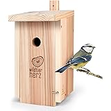 wildtier herz | Nistkasten Natur für Blaumeisen & kleine Meisenarten aus Massiv-Holz - verschraubt, unbehandelt, wetterfest, 