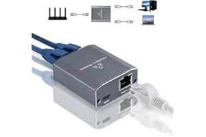 ELUTENG Switch Ethernet 1 vers 2 1000Mbps, Multiprise RJ45 Network Splitter Ethernet Répartiteur Gigabit pour Ordinateur, TV, Routeur, Décodeur