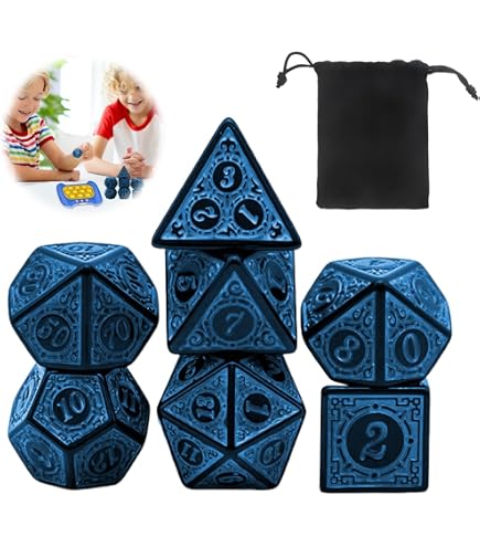 Juego De Dados Poliédricos DND Azul Claro | Set De 7 Dados Para Dungeons And Dragons, MTG Y RPG