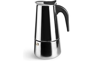 Ibili - Cafetière à Expresso Moka, 4 Tasses, 185 ml, Acier Inoxydable, Compatible avec les Plaques à Induction
