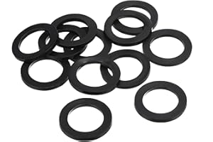 PATIKIL M32 Rondelle Plate Caoutchouc, 8 Paquet 32mm ID 46mm OD Étanchéité Entretoise Joint Anneau pour Robinet Tuyau Eau Tuyau Fixation Boulon,Noir