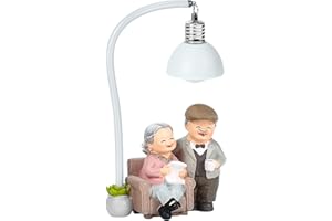 AYIXIWARZ Statua d’Anniversario di Matrimonio, Regalo Anniversario Matrimonio Genitori, Coppia di Anziani Statue di Statuette in Resina Vecchio Coppi, Anniversario Fidanzamento Regali di Coppia, Decorazione