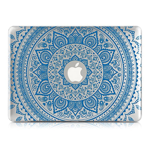 kwmobile Crystal Hülle für Apple MacBook Air 13″ (ab Mitte 2011) Hard Case – dünne durchsichtige transparente Schutzhülle Cover Tasche Indische Sonne Design Dunkelblau Transparent - 2