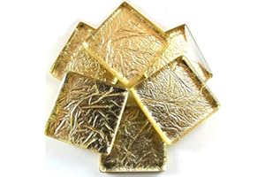 TUSINA Craft Mosaic Tiles - 20mm - 49 Tiles Foil - Pale Gold