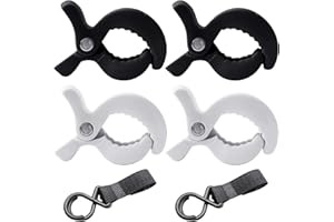 ZBHDEYG 4 clip per passeggino, 2 ganci per passeggino, clip per passeggino, clip per giocattoli per passeggino, clip per asciugamani, clip per asciugamano da spiaggia, mollette in plastica antivento