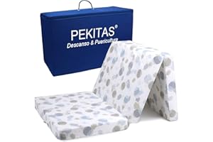 PEKITAS Matelas Lit Parapluie 60x120 cm Pliable Epais épaisseur 6 cm Inclut Sac De Transport Housse Lavable Bébé Baby Matelas Pliant De Voyage Berceau Respirant Imprimé Ballon Vert