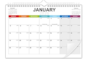 MEZERE 2026 Calendar UK Wall Calendar 2026 Family Calendars from January 2026 to December 2026,12 Month to View Wall Planner,A4 Landscape Calendars with Large Blocks, Holidays, Thick Paper (Minimalistic)