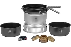 Trangia 25-5 GB Non-Stick Cookset with Gas Burner, Complete Camping Cookware and Stove Set for Hiking, Backpacking, Fishing
