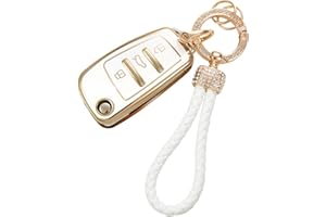 luwiscook Car Key Cover with Keychain Lanyard, 3 Buttons Smart Soft TPU Key Fob Protection Case Compatible with Audi A1 A3 A4 A6 A8 Quattro Q2 Q3 Q7 S3 S6 RS3 RS6 R8 TT TTS