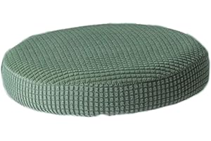 Anawakia Funda redonda para taburete de bar con acolchado elástico, protectores de cojín elásticos de elastano para sillas de 30 a 34 cm, taburetes de 12 a 13.4 pulgadas (verde oliva)