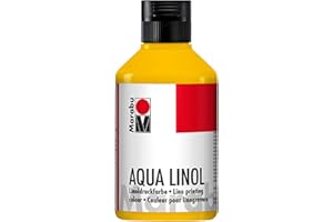 Marabu Aqua-Lino, colore giallo medio, (021), 250 ml, per arte, artigianato, casa, scuola, università