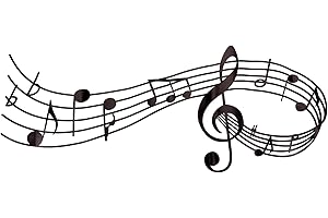 CREATCABIN Musique Note Stickers Muraux Vinyle Sticker Musique Mur Art Grand Noir PVC Adhésif Mural Esthétique Autocollants Décor Peel Stick pour Home Studio Classe École Décorations Cadeau 60.6x25cm