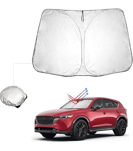 Parasole Auto Per Mazda - Pieghevole, 160x85 Cm, Protezione UV, Per CX3, CX5, CX9, Serie 2/3/6