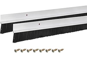 sourcing map Türbesen 2 Stück Türbürste Bürstendichtung Aluminiumlegierungsbasis mit 30mm Nylonbürste Türdichtung für Tür Insektenschutz Schallschutz Kälteschutz (1000mm L x 55mm B, Silber)