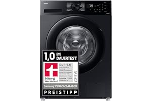 Samsung Waschmaschine, 9 kg, 1.400 U/min, EEK: A, Mikroplastik-Programm, Ecobubble, 14 Programme, WiFi SmartControl, Schwarz, WW90CGC04AABEG