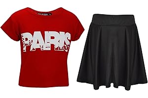 A2Z 4 Kids Kinder Mädchen Comic Graffiti Scribble Leopard #SELFIE #No Filter #Love NYC Paris Neu York 76 Epic OMG Aufdruck ed Mode Crop Top & Stilvoll Schwarz Skater Rock Satz 2-13 Jahre