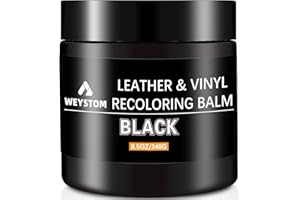 WEYSTOM Leather Recoloring Balm - Black Leather Repair Kit for Furniture, Leather Dye, Recolor, Renew, Repair & Restore Aged, Faded, Cracked, Peeling and Scuffed Leather