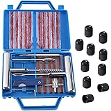3D Lettering Reifen Reparaturset, 32 Stück Reifenreparaturset Heavy Duty Flat Reparatur Set mit Ventilkappen Profi Reifenrepa