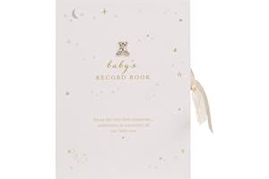 WMW Baby's A4 Baby Record Keepsake Book Christening Baptism New Birth Gift White
