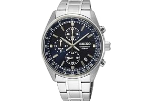 Seiko kvarts herrklocka med armband i rostfritt stål, SILVER, kronograf