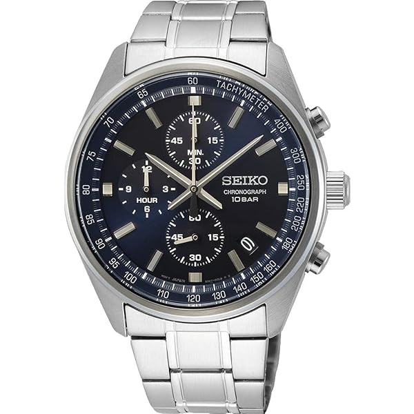Seiko Mens Quartz Watch, Chronograph Display and Leather Strap
