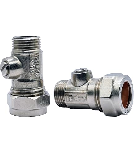 Valvola di isolamento leggera cromata a compressione da 15 mm con