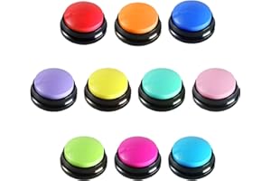 BFYDOAA 10 Stück Sprachaufnahme-Tasten für Hunde, Kommunikationstasten, Antwort-Summer, 30 Sekunden Aufnahme und Wiedergabe, für Kinder, Lernspiel, Haustiertraining