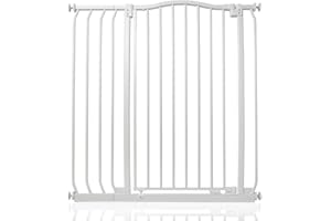 Safetots Cancelletto di Sicurezza Extra Alto con Cima Curva, 89cm - 98cm, Bianco Opaco, Extra Alto 100cm in Altezza, Montaggio a Pressione per Scale,Barriera di Sicurezza