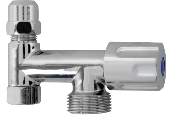 KIRCHHOFF GA-extra ventil, krom, 3/8 tum IG x 3/4 tum AG x 3/8 tum AG x 10 mmQ med