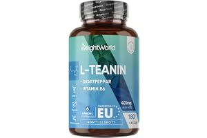 L-Theanin – 401 mg per kapsel – 180 kapslar – WeightWorld | L-Theanin – 401 mg per kapsel – Med svartpepparextrakt & vitamin B6 – 180 kapslar – WeightWorld