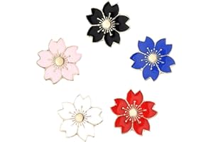 BYFRI 5pcs Alliage Broche Fleur De Cerisier Pin Poitrine Doux Manteau Broche De Vêtements Pour Femmes
