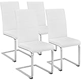 TecTake Set di sedia a sbalzo per sala da pranzo | - disponibile in diversi colori e quantità – (4x bianco | Nr. 402554)