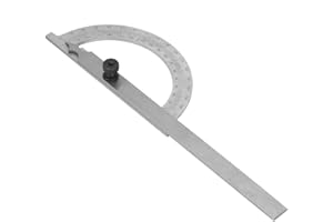 EJOYOUS Transportador de Acero Inoxidable 0-180 Grados Brazo Transportador Regla de Medición Herramienta Ingeniero Transportador, Transportador Universal para Pintar Dibujo