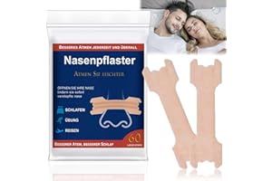 PVFH8F Nasenpflaster Schnarchen, 60 Stück Nasenpflaster Besser Atmen, Nasal Strips, Schnupfen, Allergien, Anti Schnarch Pflaster für Sport und Schlaf, Anti Schnarch Pflaster für Schlafgegen