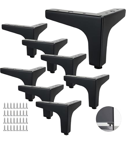 Gambe Per Divani NEW SIENA - Set Di 4 Piedi In Metallo Cromo Con Viti, Altezza 12,5 Cm - Foto 4