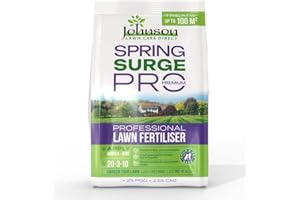 JOHNSON LAWN CARE DIRECT Professional Spring Lawn Fertiliser - Spring Surge Pro - [17:5:8] High Nitrogen Spring Lawn Feed : Professional Grade Pet Friendly Lawn Feed - Long lasting Lawn Fertilizer for Spring