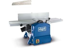 Scheppach Raboteuse & Dégauchisseuse HMS1070 | 1500W | 2 fers en acier rapide | Butée inclinable | 9000-1min | Hauteur/largeur de passage 120-254mm (HMS1070 + 2 fers supplémentaires inclus)