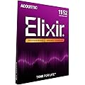 Elixir Cordes en Phosphore Bronze pour guitare acoustique avec revêtement NANOWEB, Custom Light (.011-.052)