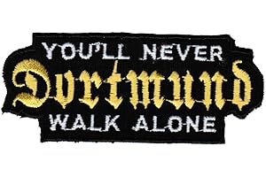 FAN-OMENAL AUFNÄHER - Dortmund - never walk alone - 20604 - Gr. ca. 9 x 3,7 cm - Patches Stick Applikation