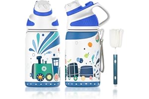 FJbottle Kinder Trinkflasche Edelstahl mit Magnetischem Deckel 400ml, BPA-Frei Auslaufsichere Thermo Flasche - Kohlensäure geeignet Wasserflasche für Jungen/Mädchen, Schule, Kindergarten