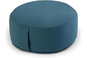 Amago home Yogakissen Bodenkissen rund H 14xø31 cm mit Buchweizenschalen Meditationskissen Sportkissen