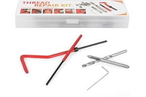 DEMERAS 25pz Kit di inserti per riparazione filettatura autobloccante M4 Kit di riparazione filettatura durevole per manicotto filettato con scatola di immagazzinaggio per leghe non ferrose