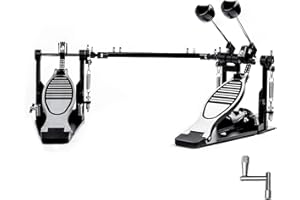 Vaisoeny Doble pedal bombo, pedal de bombo doble con doble cadena, accesorios de percusión profesional (V-HT12)