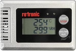 ROTRONIC HL-1D-SET Datenlogger für Feuchte und Temperatur mit Display Hydrolog, grau